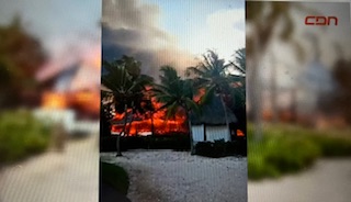 El fuego de hoy en Cap Cana hasta últimos reportes recibidos,no había provocado pérdida humana