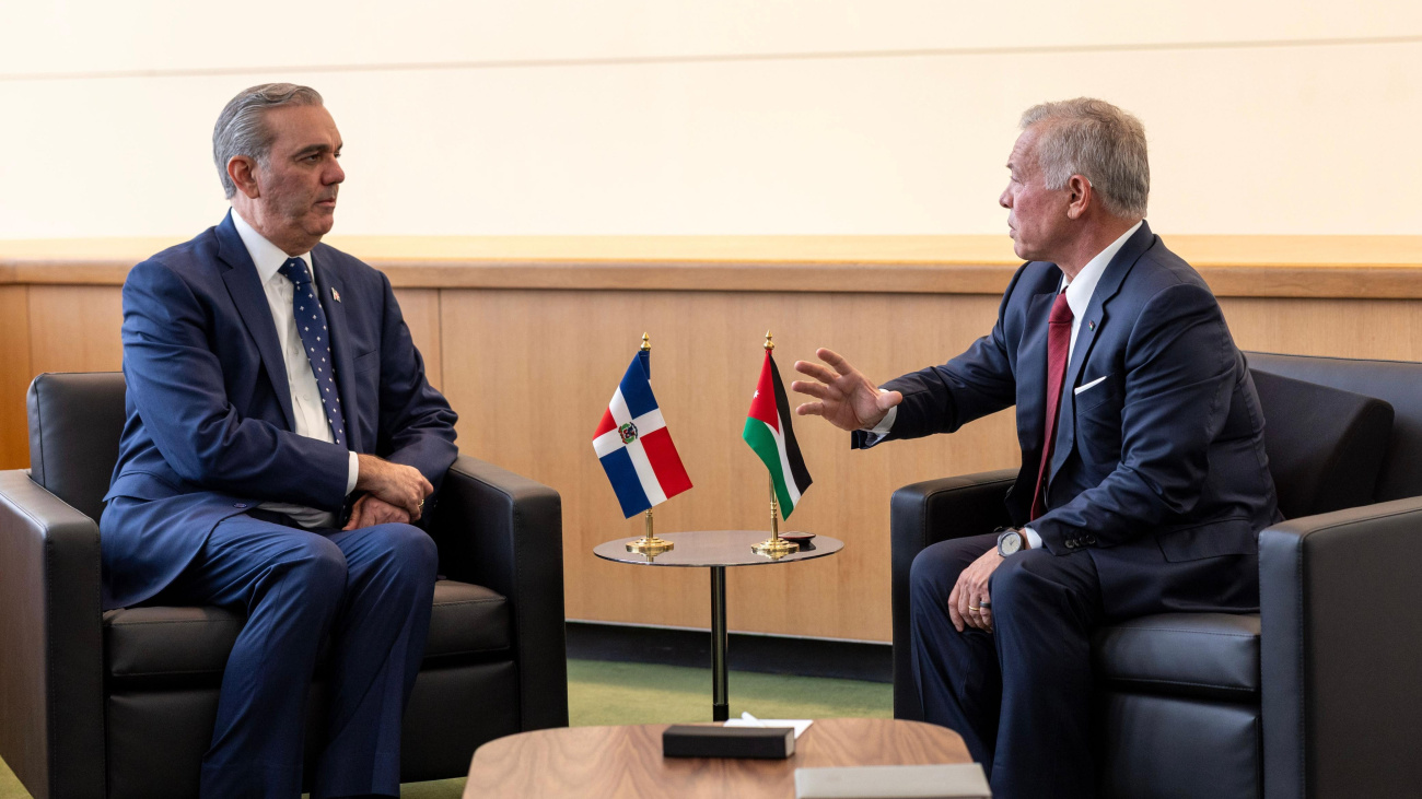 Presidente Abinader se reúne con el rey de Jordania, Abdalá II bin Al-Hussein