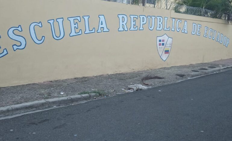 Comunitarios del Proyecto Salomé Ureña, de Sabana Perdida, advierten posible colapsamiento de pared, Escuela República de Ecuador