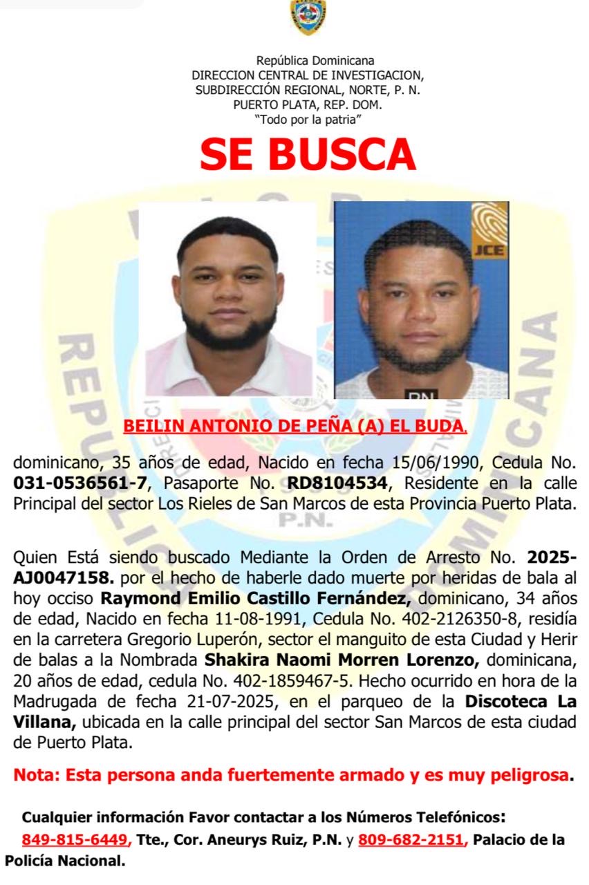 Policía Nacional activa búsqueda de peligroso prófugo conocido como “El Buda”, quien escapó del CCR-Moca