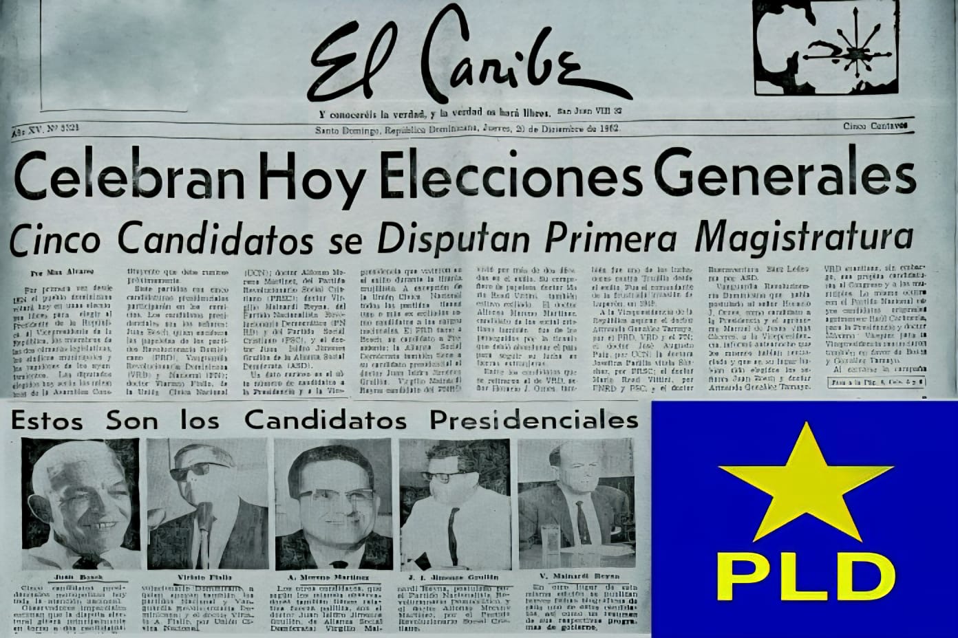 20 diciembre 1962, triunfo electoral del Profesor Juan Bosch