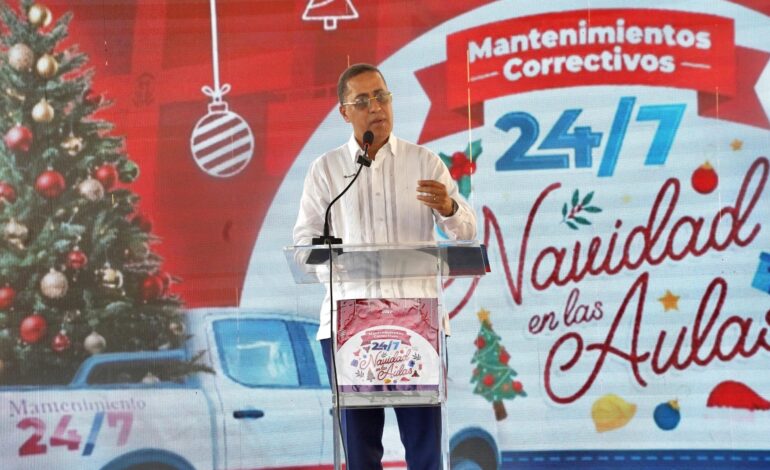 Gobierno lanza programa de Mantenimiento Correctivo en escuelas “Navidad en las Aulas 24/7” a través de Infraestructura Escolar
