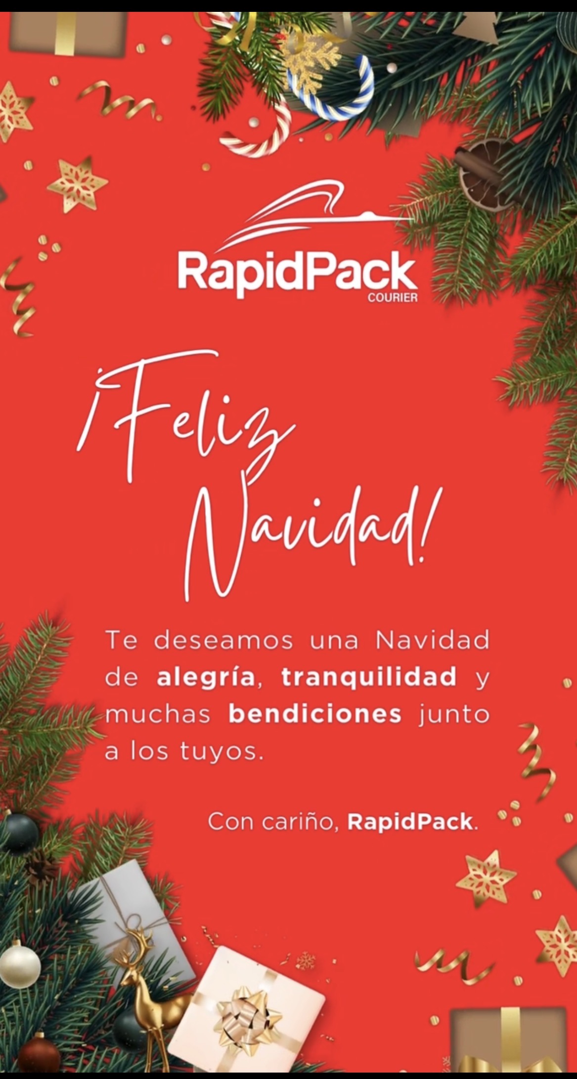 ¡Rapid Pack le desea a sus clientes y relacionados Feliz Navidad y Prospero 2026…!