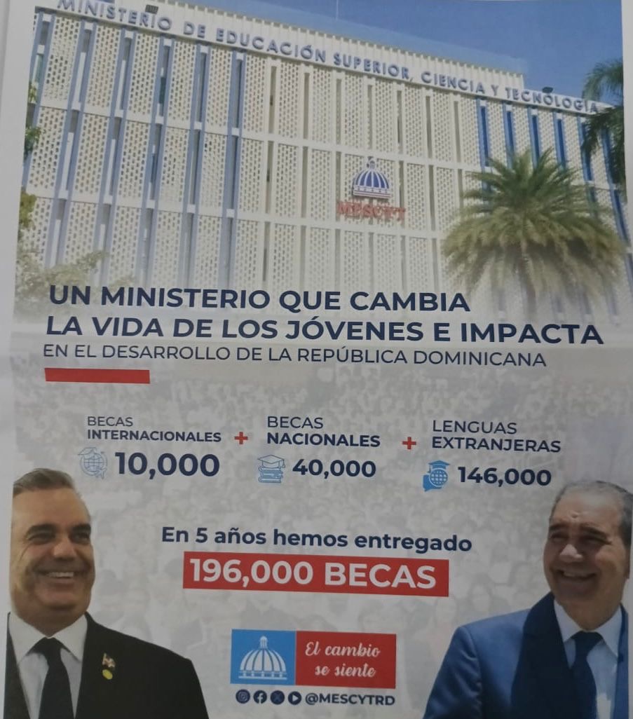 MESCyT destaca entrega de 196,000 becas en cinco años como eje de transformación social en la República Dominicana