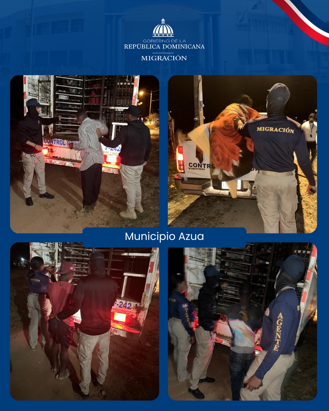 En operativos de este lunes DGM reporta 1,083 detenciones y 1,479 deportaciones de extranjeros en condición migratoria irregular, unos 662 salieron por puesto fronterizo Dajabón
