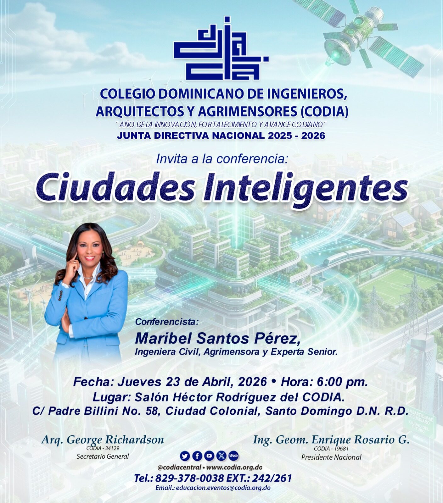 CODIA realizará jornada sobre «Ciudades Inteligentes» en Santo Domingo