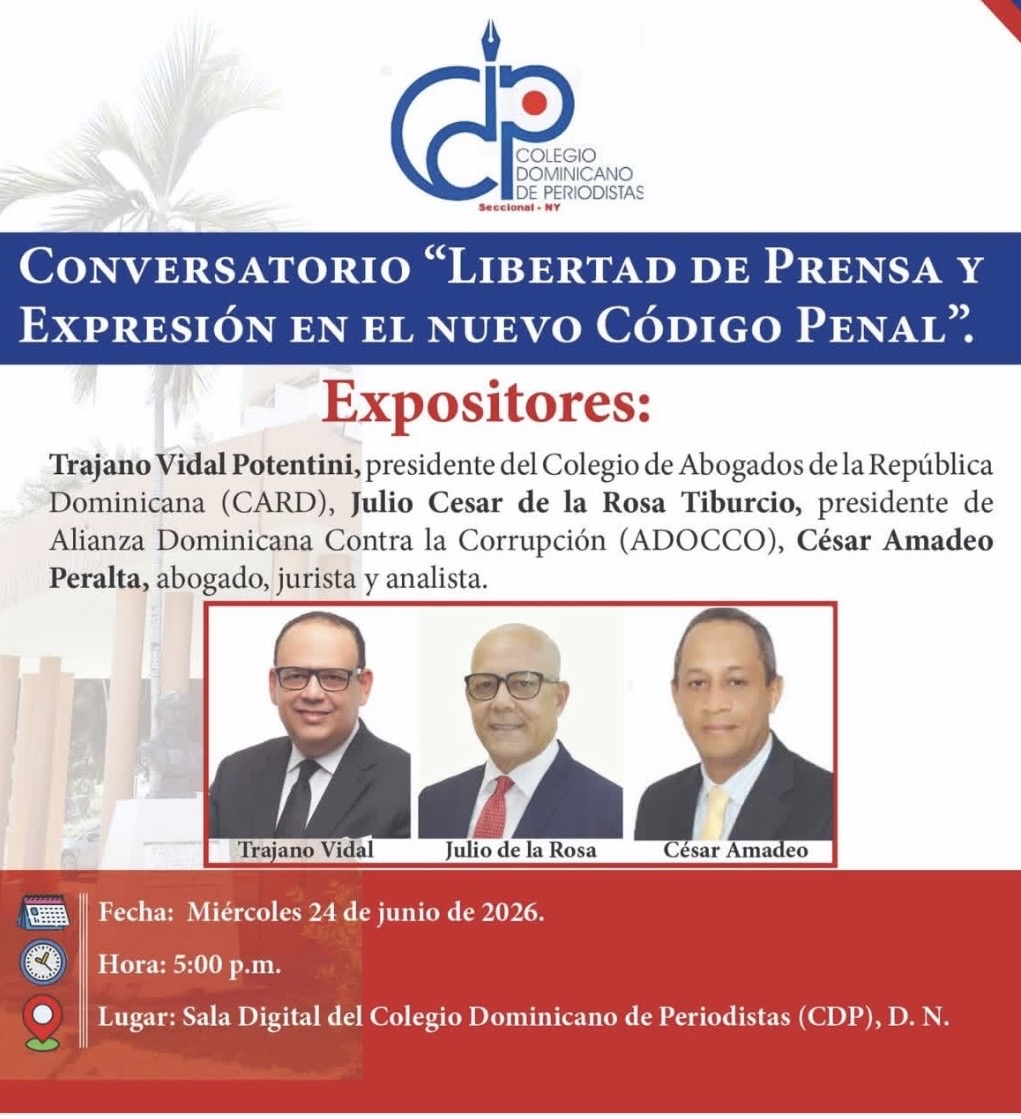 CDP organiza conversatorio sobre libertad de prensa y Código Penal.