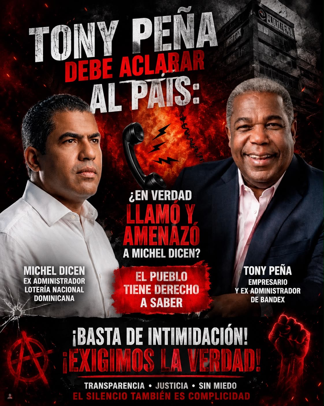 Tony Peña Guaba amenaza exadministrador de la LN, tras encontrar déficit millonario en administración de sobrino.