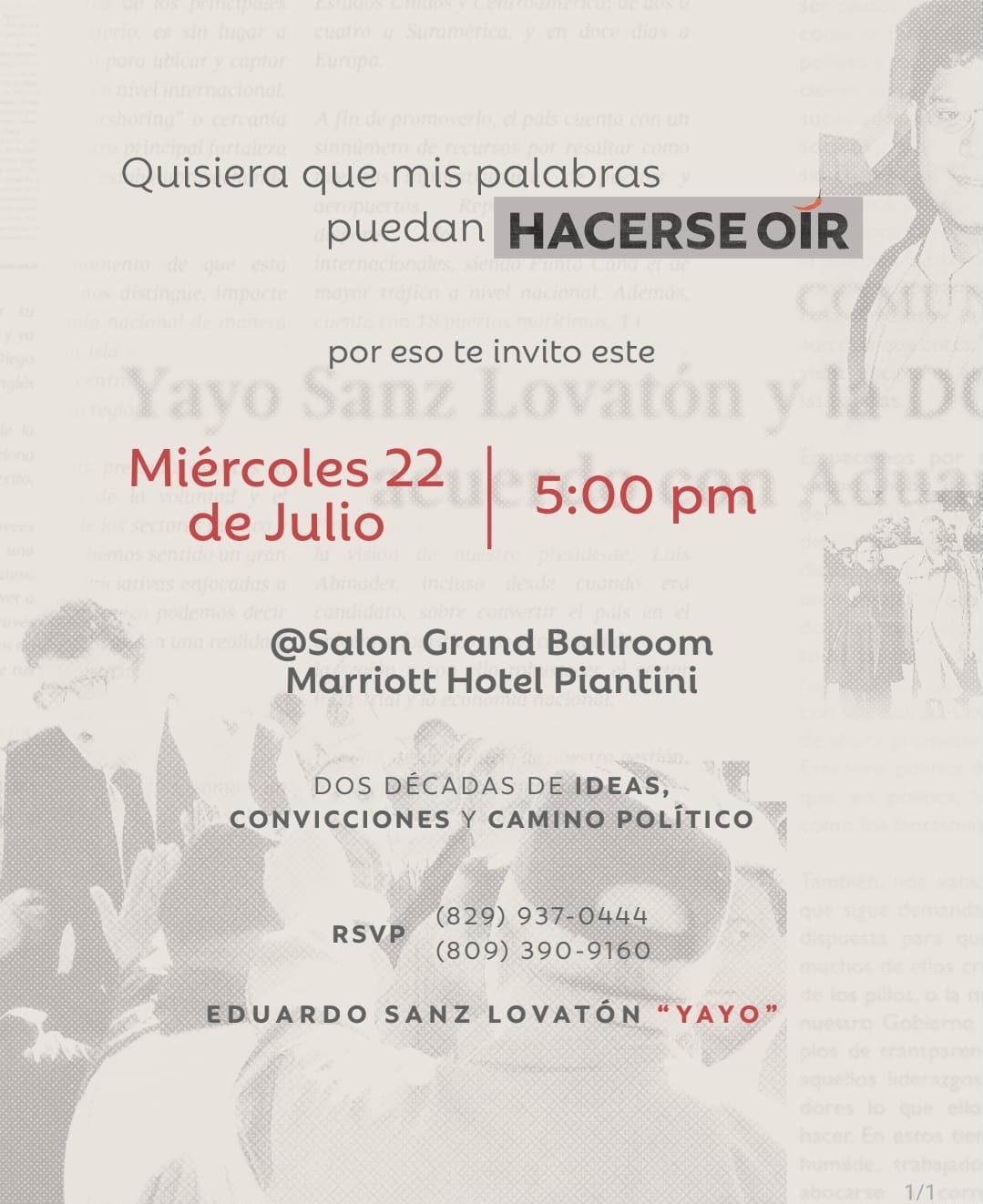 Yayo Sanz Lovatón pondrá en circulación su libro “Hacerse Oír”.