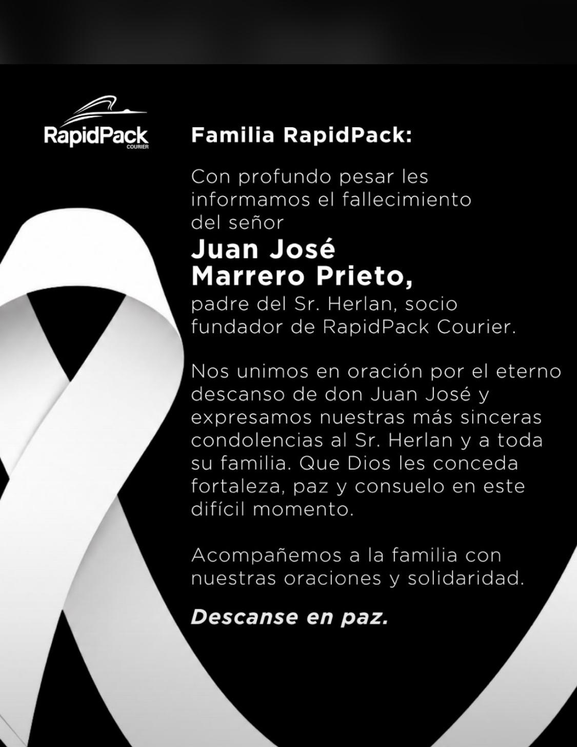 La Prensa Tras La Verdad se une al dolor por el fallecimiento del padre de Herlan Marrero; miembro de la dirección de este medio digital.¡¡Que descanse en Paz el alma de Juan José Marrero!!