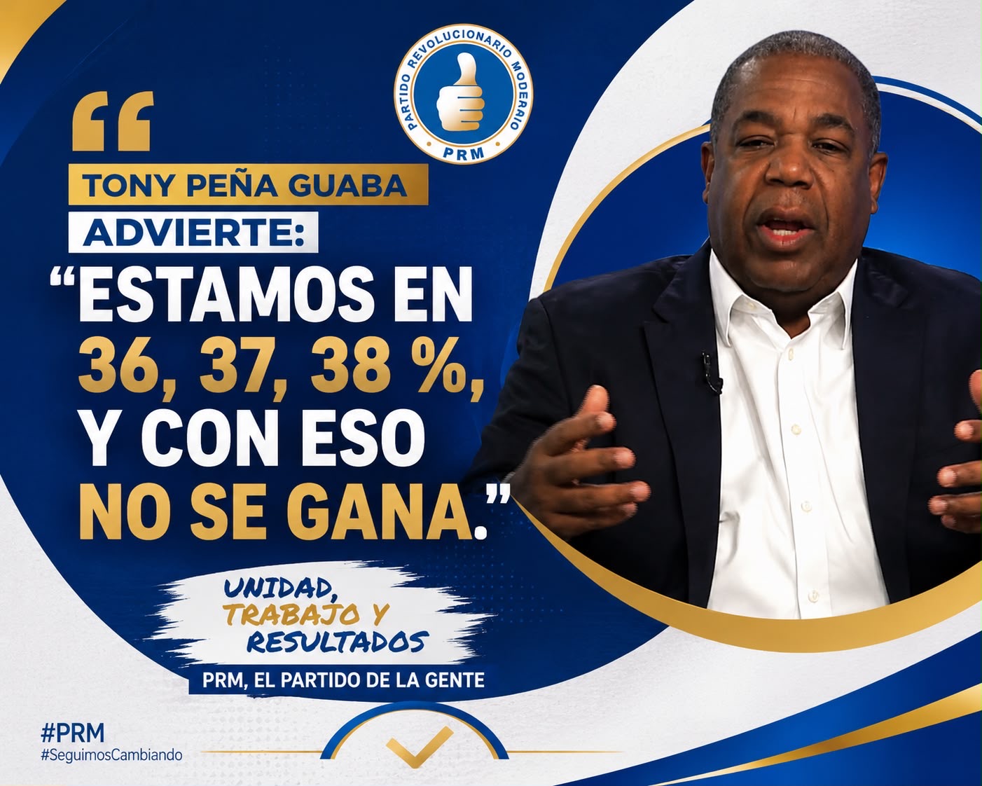 Tony Peña Guaba advierte: “Estamos en 36, 37, 38 %, y con eso no se gana”