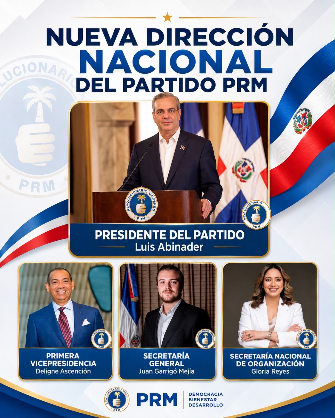 Nueva Dirección Nacional del PRM asume el reto de fortalecer la unidad y la institucionalidad del partido.