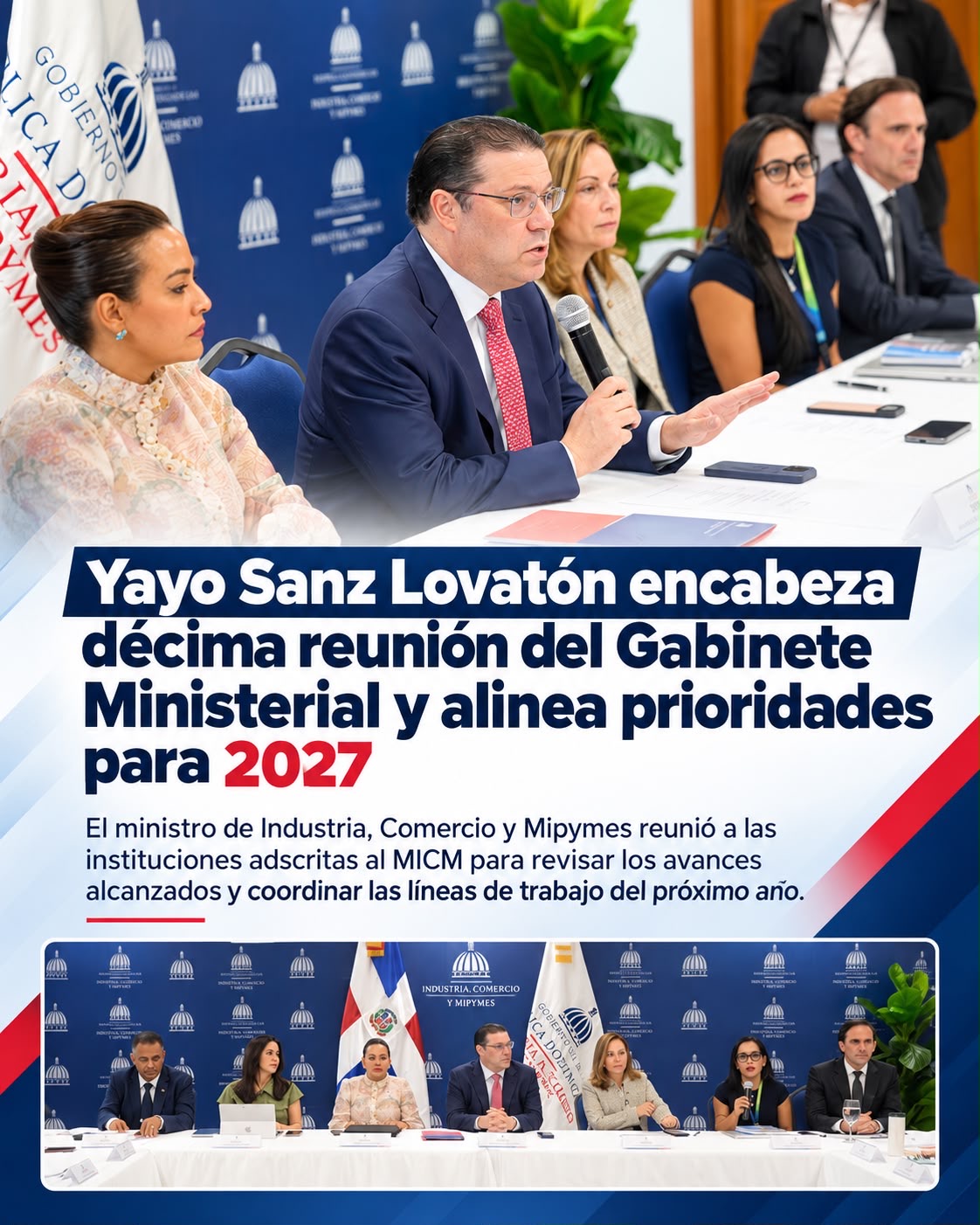 Yayo Sanz Lovatón encabeza décima reunión del Gabinete Ministerial y alinea prioridades para 2027