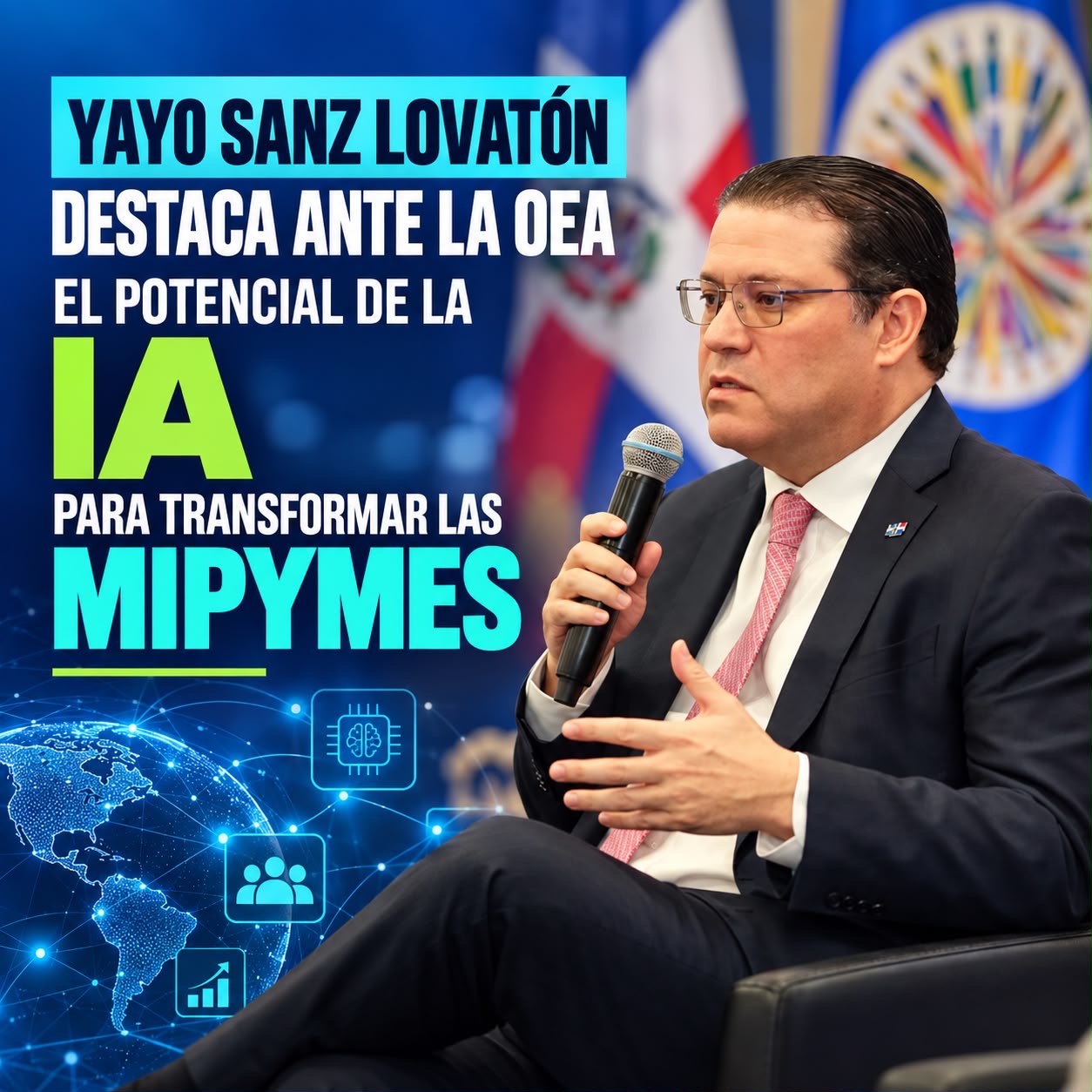 Yayo Sanz Lovatón destaca ante la OEA el potencial de la IA para transformar las mipymes.