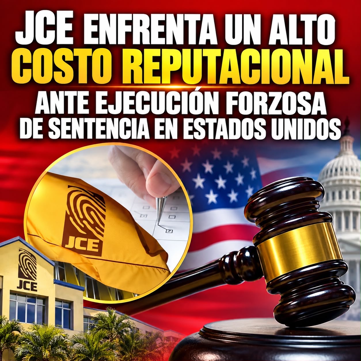 JCE enfrenta un alto costo reputacional ante ejecución forzosa de sentencia en Estados Unidos.