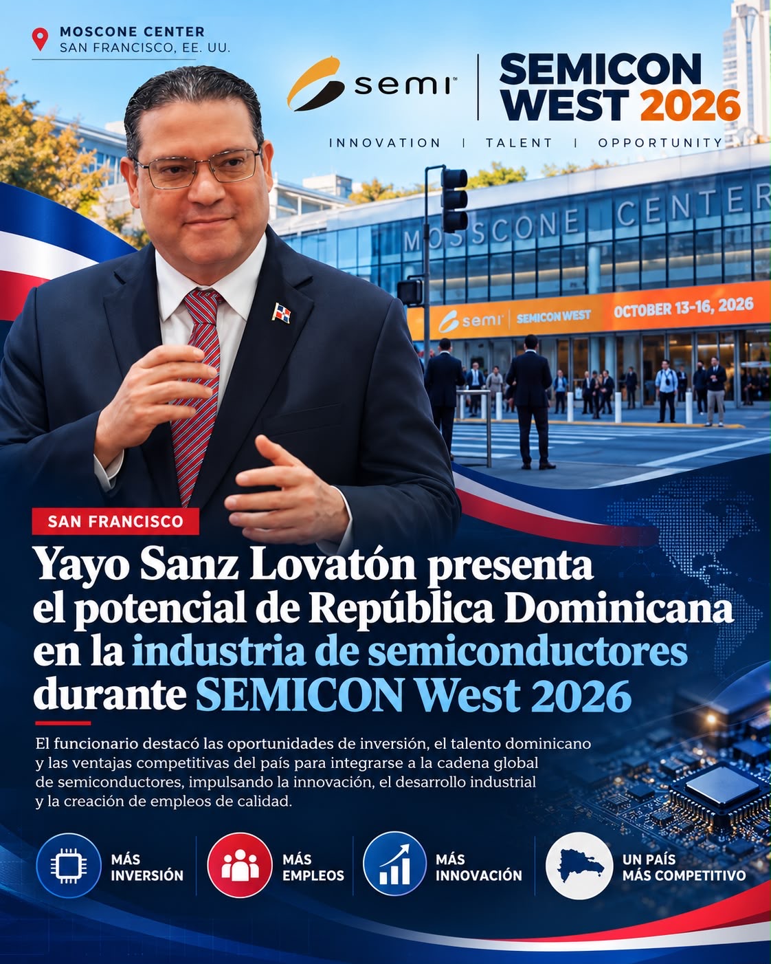 Yayo Sanz Lovatón presenta el potencial  de la Industria de la Repùblica Dominica.
