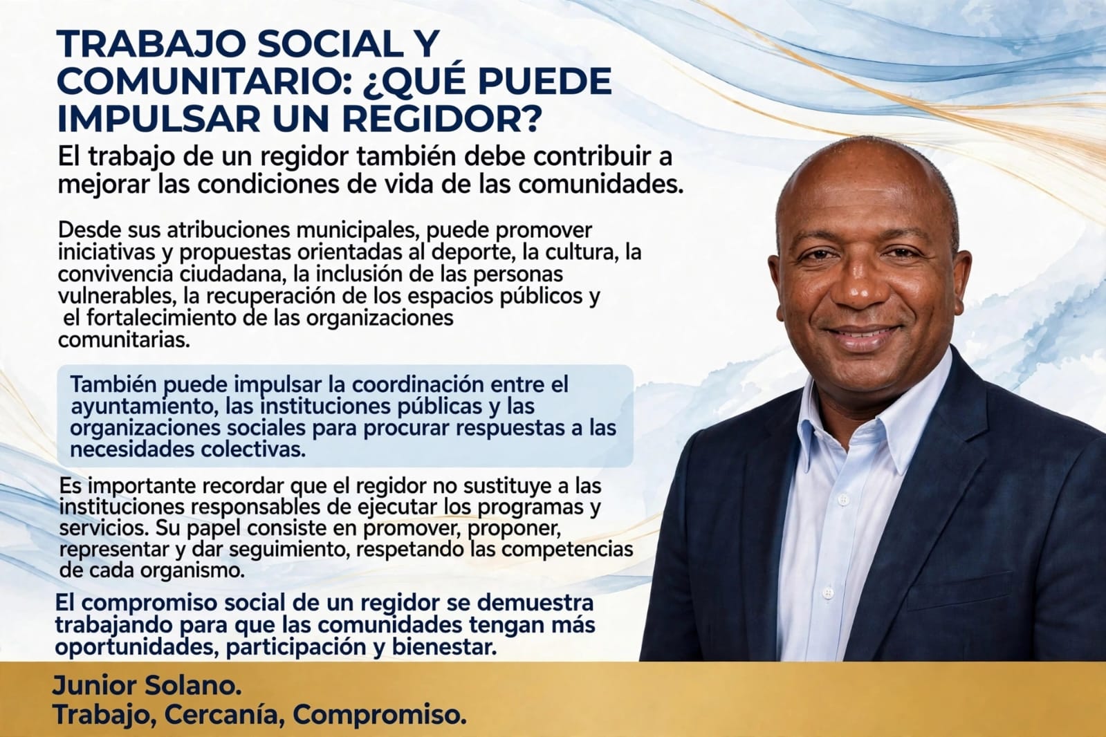 TRABAJO SOCIAL Y COMUNITARIO: ¿QUÉ PUEDE IMPULSAR UN REGIDOR?.