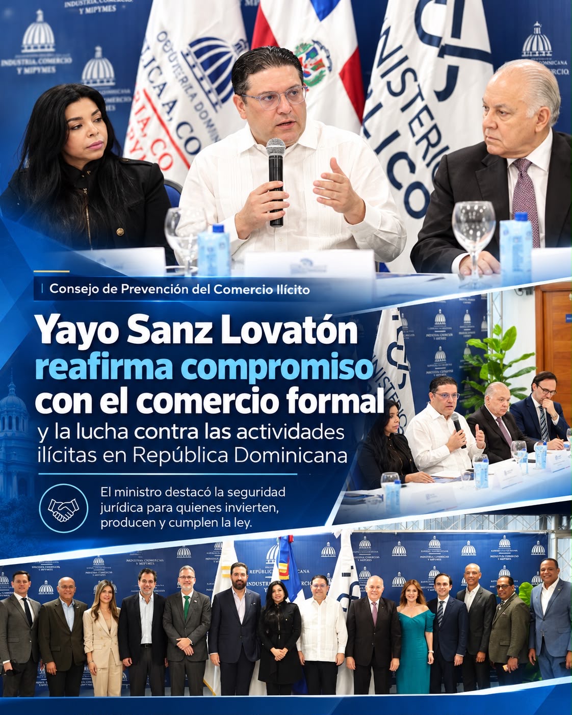 Yayo Sanz Lovatón reafirma compromiso con el comercio formal y la lucha contra las actividades ilícitas en República Dominicana.